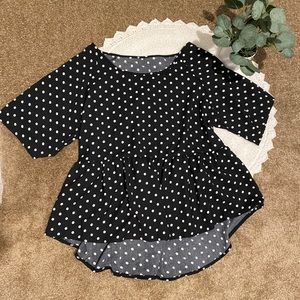 Black polka dot blouse
